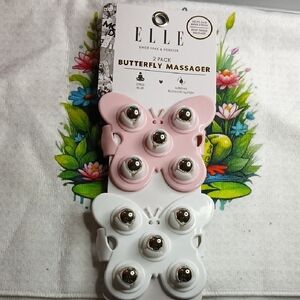 Elle 2 Pack Hand Held Butterfly Massager Set